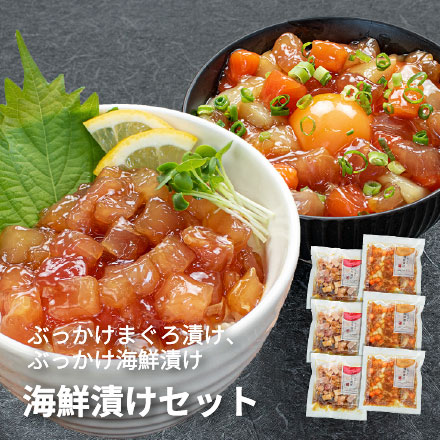 海鮮漬け6食セット 天然マグロ サーモン イカ [海鮮漬け6食セット]