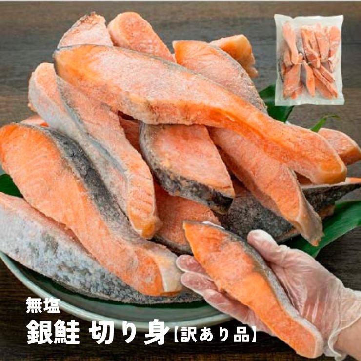 訳あり 銀鮭切り身 1.2kg 無塩 加熱用 チリ産 チャック袋入り 送料無料 [[無塩_B級銀鮭切り身1.2kg]超速（ちょうそく）発送 1-3営業日以内に発送予定 土日祝除く