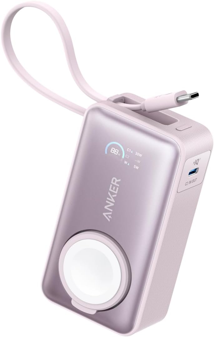 Anker MagGo Power Bank (10000mAh, 35W, For Apple Watch) ピンク