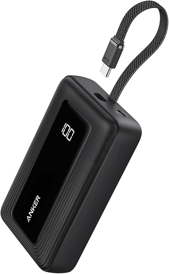 Anker Zolo Power Bank (20000mAh, 45W, Built-In USB-Cケーブル) ブラック
