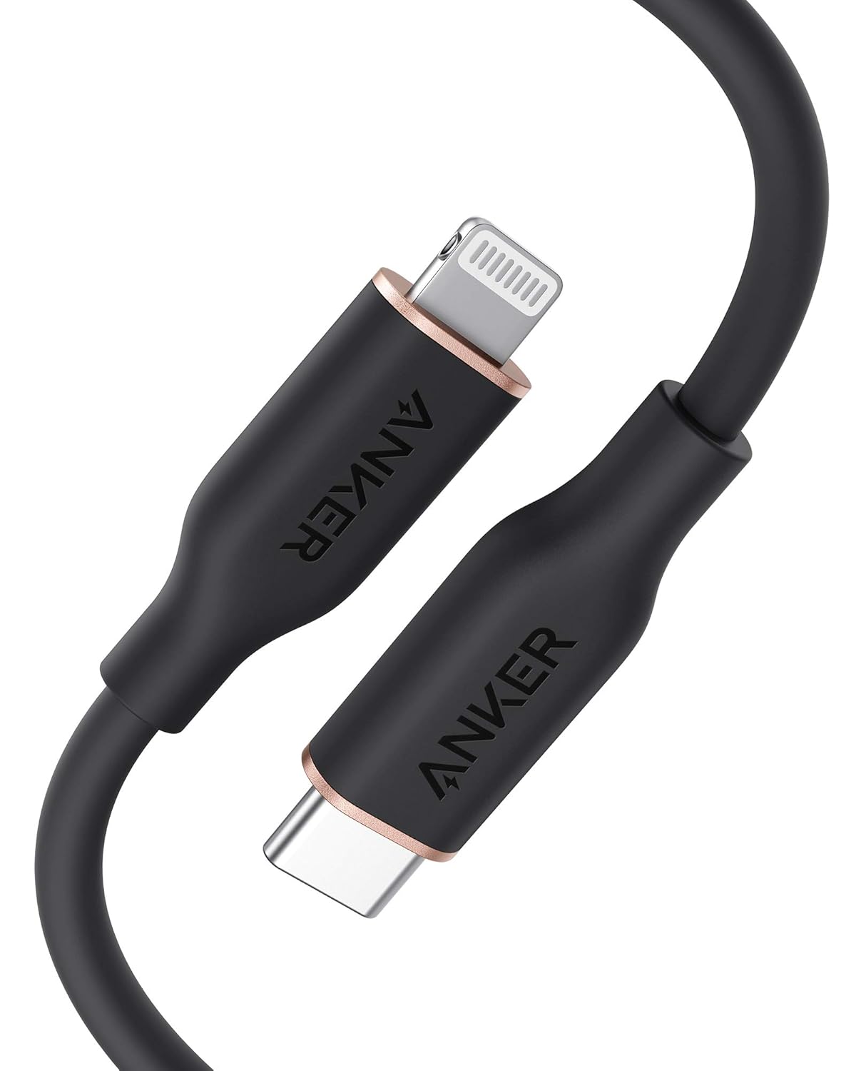 Anker PowerLine III Flow USB-C & ライトニング ケーブル 0.9m ミッドナイトブラック