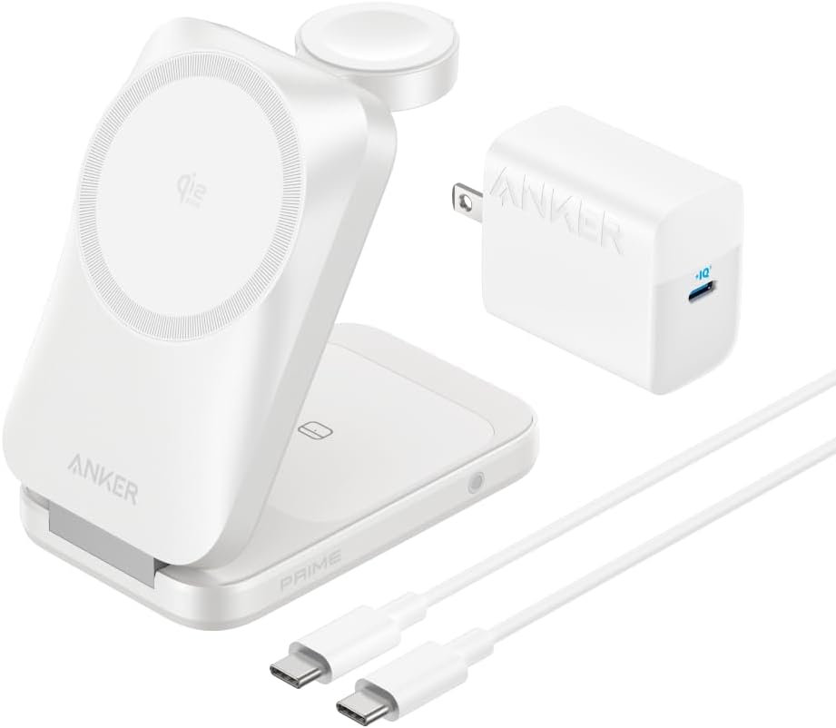 Anker Prime Wireless Charging Station (3-in-1, MagGo, AirCool, Foldable) ブラック