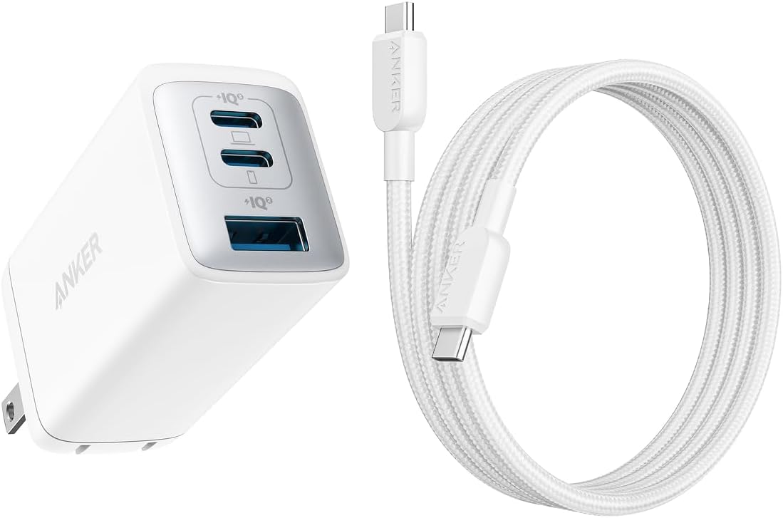 Anker PowerLine III 3-Port 65W Pod with USB-C & USB-C ケーブル ホワイト