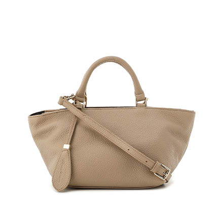 Anna Marie Women フナゾコ型2WAYハンドバッグ ANA135BEG H:15.5×W:34×D:19 牛革