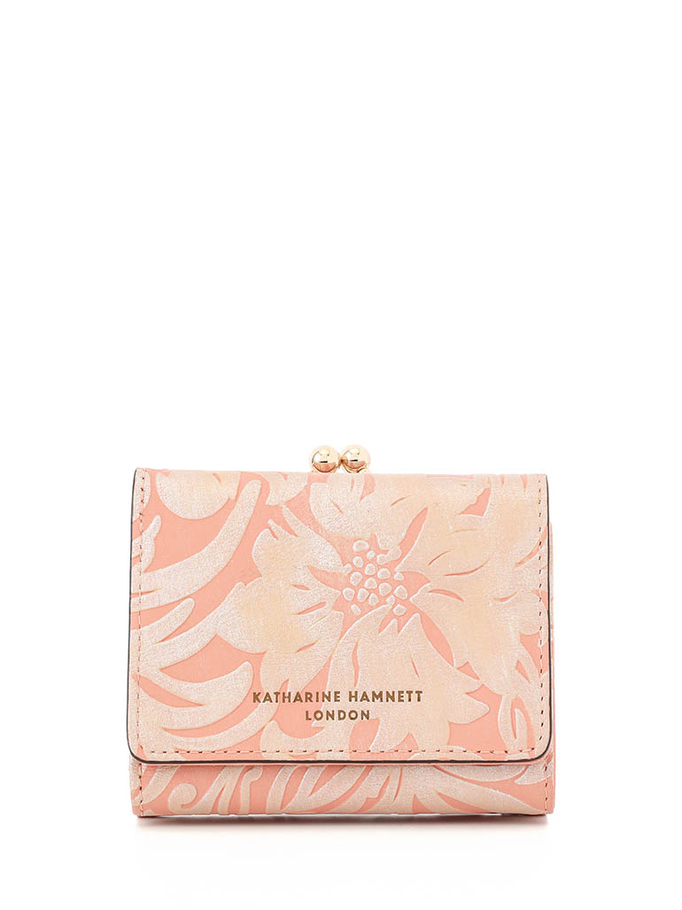 KATHARINE HAMNETT LONDON KHP438 ピンク ナデシコ　三つ折れ口金札入れ