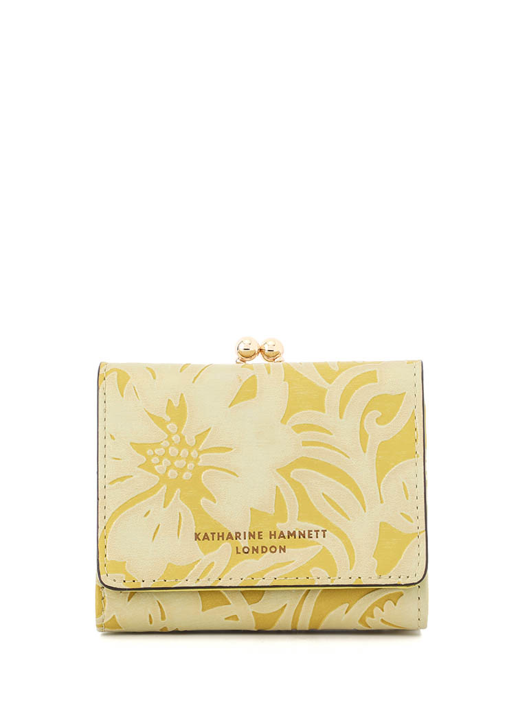 KATHARINE HAMNETT LONDON KHP438 キイロ ナデシコ　三つ折れ口金札入れ