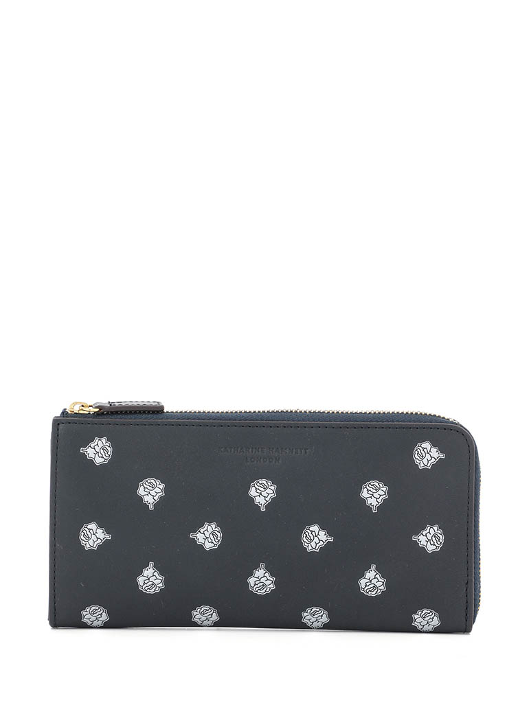 KATHARINE HAMNETT LONDON KHP604 ネイビー ロースガーデン　ＬＦ束入れ