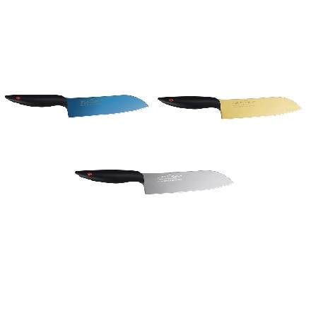 霞Titanium 三徳包丁 22018/B ブルー