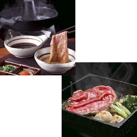 松阪牛・神戸ビーフ 食べ比べ 2回コース 1回目 松阪牛しゃぶしゃぶ用モモ 2回目 神戸ビーフすき焼用モモ・バラ L1816-01