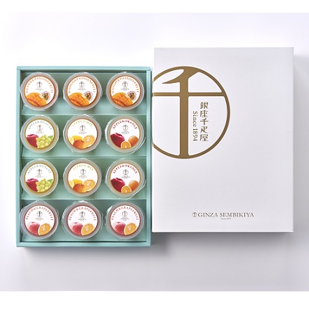 【手土産用／二重包装 紙袋つき】 銀座千疋屋 銀座フルーツジュレ 計12個