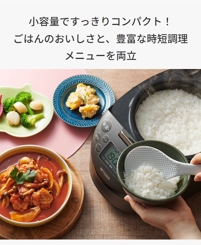 タイガー魔法瓶 IHジャー 炊飯器 3合炊き スチールブラック JPF-G055KL