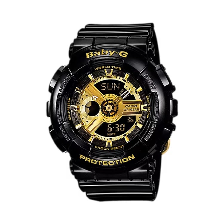 CASIO （カシオ） BABY-G 腕時計 レディース ブラック ゴールド BA