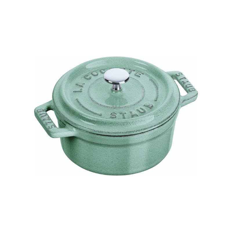 STAUB ピコ・ココット ラウンド10cm セージグリーン 40508-702 両手