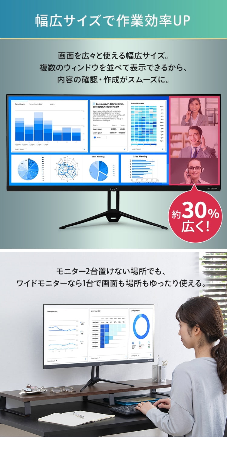 アイリスオーヤマ ウルトラワイドモニター 29インチ ILD-AW29FHD-B