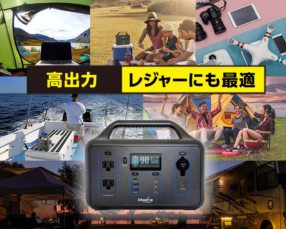 DocoL 500Wポータブル電源 156000mAh/560Wh PP550-4｜永久不滅ポイント