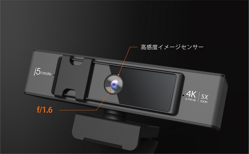 j5create USB 4K ULTRA HD Webカメラ JVCU435 ブラック