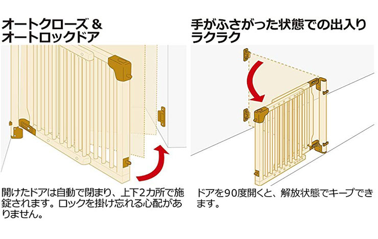 リッチェル 階段の上でも使える木のバリアフリーゲート - 寝具