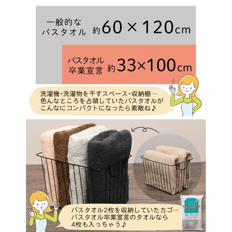 おぼろタオル バスタオル 卒業宣言 ４枚セット - お風呂用品