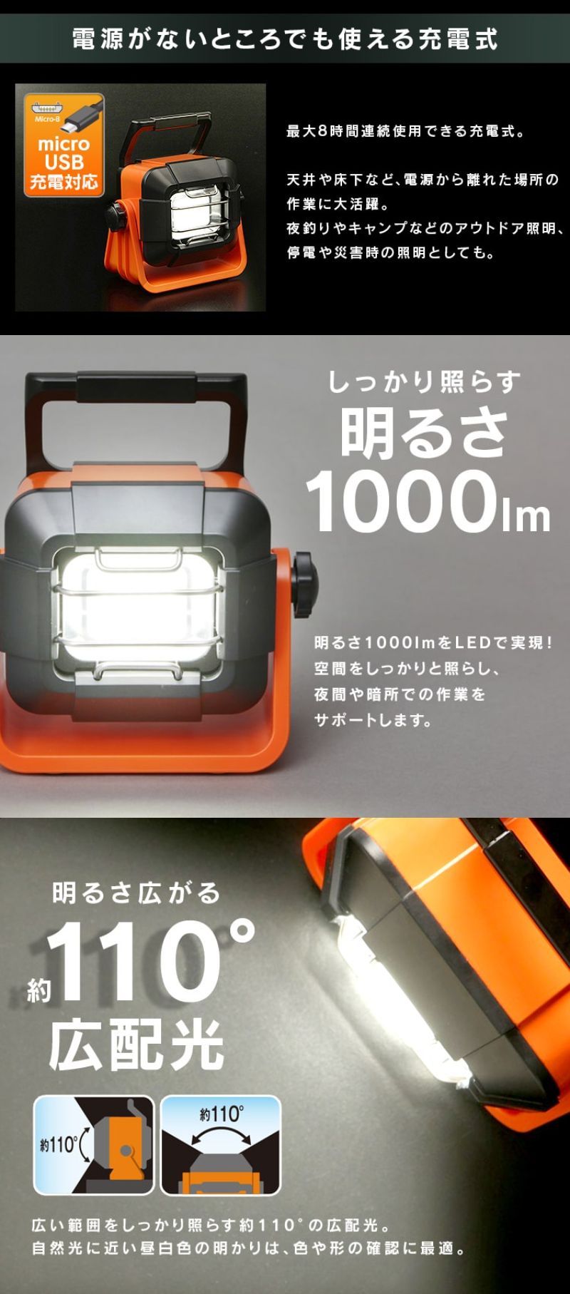 アイリスオーヤマ LEDベースライト 1000lm 充電式 LWT-1000BB｜永久