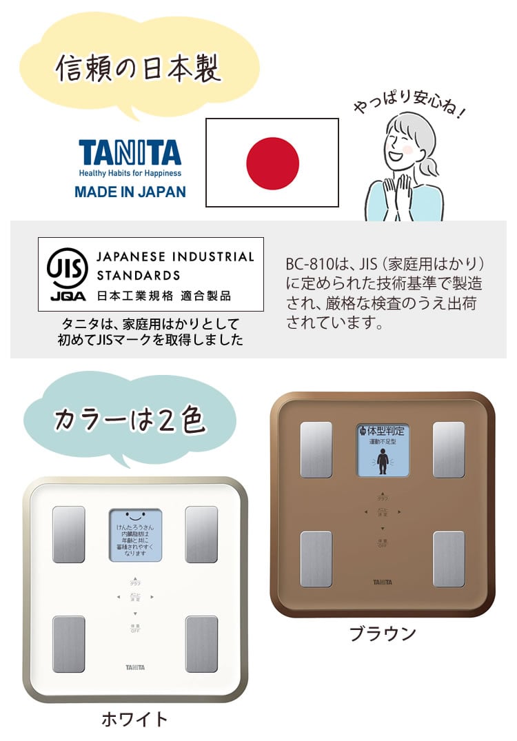 TANITA (タニタ) 体組成計 （体重計） BC-810-WH (BC810WH) ホワイト