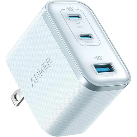 Anker Nano Charger (70W, 3 Ports) ブルー
